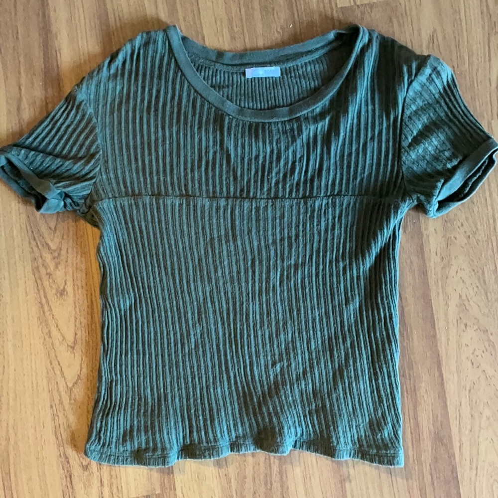 Zara wool collection green short sleeve t-shirt S